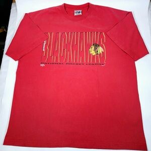 vintage Majestic chicago Blackhawks  National hockey league t shirt mens xl Red